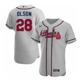 Men's Atlanta Braves 28 Matt Olson  Nike  stitched Jersey