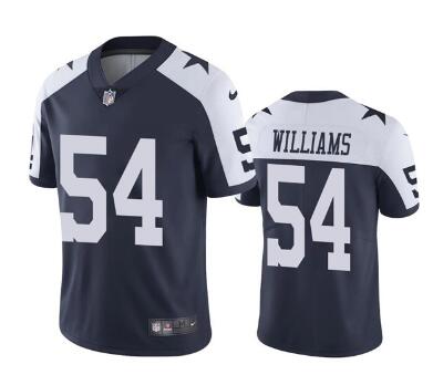 Men's Dallas Cowboys #54 Sam Williams White Navy Vapor Limited Stitched Jersey