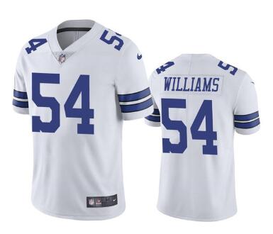 Men's Dallas Cowboys #54 Sam Williams White Navy Vapor Limited Stitched Jersey