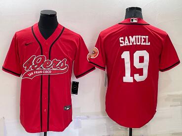 Men's San Francisco 49ers #19 Deebo Samuel  Stitched Cool Base Nike Baseball Jersey