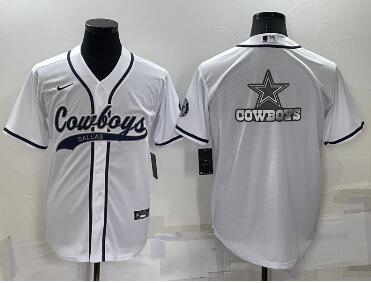 Men's Dallas Cowboys  Team Big Logo With Patch Cool Base Stitched Baseball Jersey