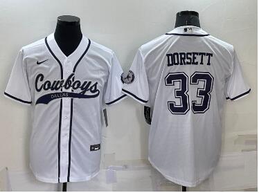 Men's Dallas Cowboys #33 Tony Dorsett  Stitched Cool Base Nike Baseball Jersey