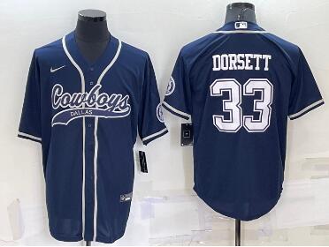 Men's Dallas Cowboys #33 Tony Dorsett  Stitched Cool Base Nike Baseball Jersey