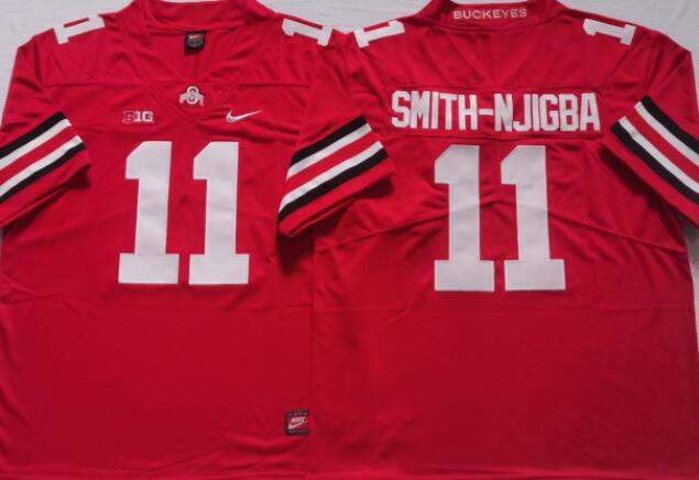 Men's stitched Ohio State Buckeyes Black #11 SMITH-NJIGBA jersey