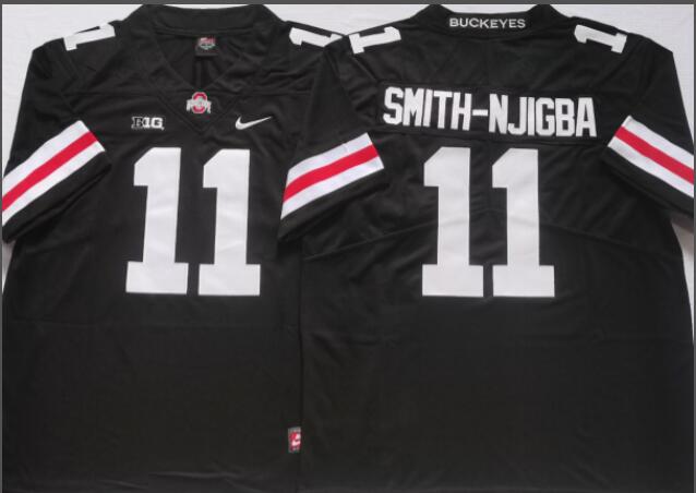 Men's stitched Ohio State Buckeyes Black #11 SMITH-NJIGBA jersey