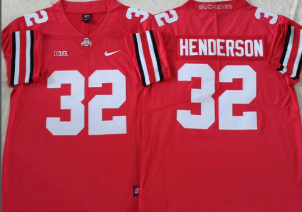 Ohio State Buckeyes Red #32 HENDERSON Men's Stitched Jersey