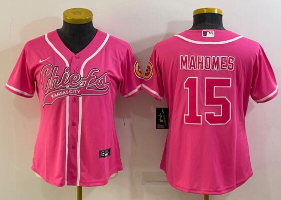 Women's Kansas City Chiefs #15 Patrick Mahomes  With Patch Cool Base Stitched Baseball Jersey