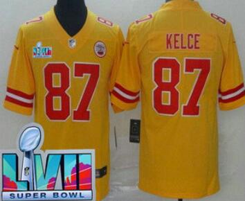 Men's Kansas City Chiefs #87 Travis Kelce Limited  Super Bowl LVII Vapor Jersey