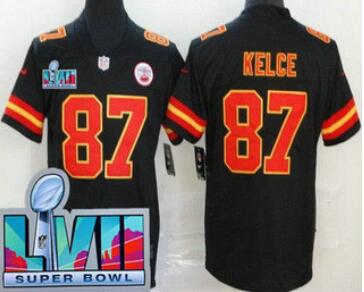 Men's Kansas City Chiefs #87 Travis Kelce Limited  Super Bowl LVII Vapor Jersey