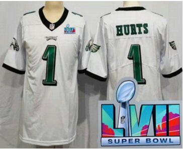 Women's Philadelphia Eagles #1 Jalen Hurts Limited Super Bowl LVII Vapor Jersey