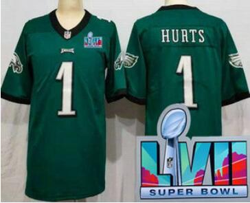 Women's Philadelphia Eagles #1 Jalen Hurts Limited Super Bowl LVII Vapor Jersey