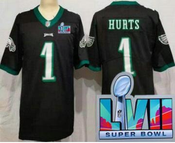 Women's Philadelphia Eagles #1 Jalen Hurts Limited Super Bowl LVII Vapor Jersey