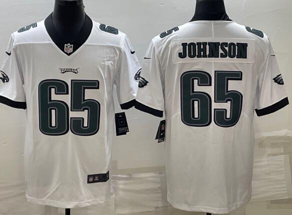 Men's Philadelphia Eagles #65 Lane Johnson  Super Bowl LVII Patch Vapor Untouchable Limited Stitched Jersey