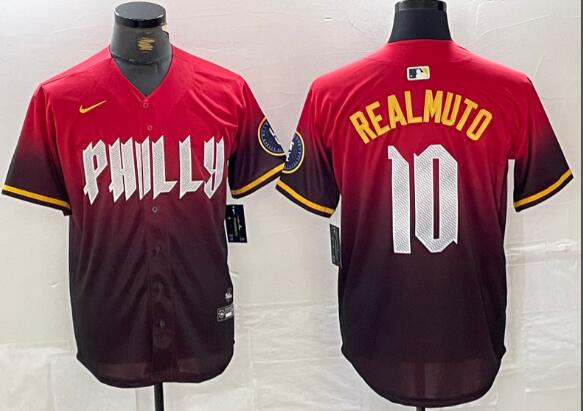 Men's Philadelphia Phillies #10 JT Realmuto Kelly  Cool Base Jersey