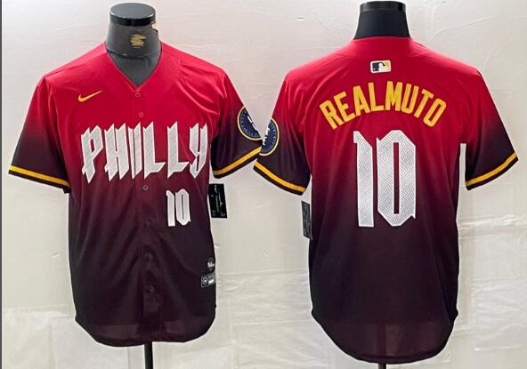 Men's Philadelphia Phillies #10 JT Realmuto Kelly  Cool Base Jersey