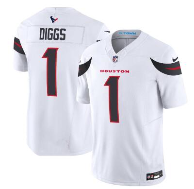 Men's Houston Texans #1 Stefon Diggs  2024  Stitched Jersey