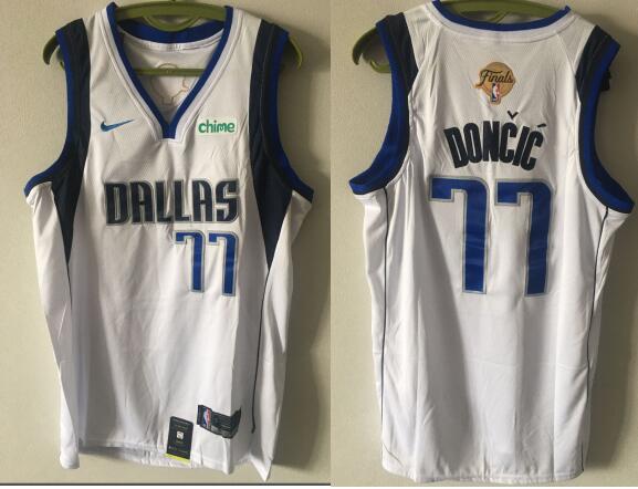 Men's Dallas Mavericks Luka Doncic  NBA Finals Patch Stitched  Jersey