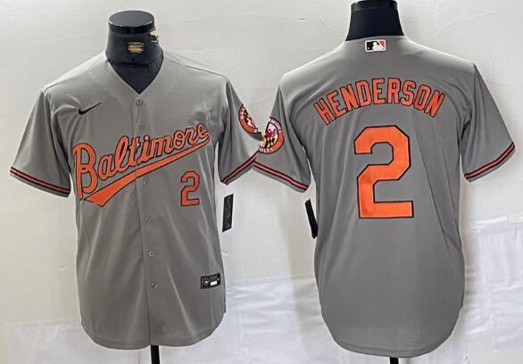 Men's Baltimore Orioles #2 Gunnar Henderson Number  Cool Base Stitched Jersey