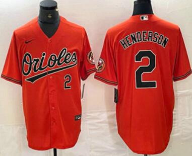 Men's Baltimore Orioles #2 Gunnar Henderson Number  Cool Base Stitched Jersey