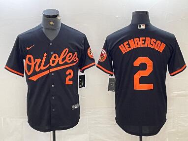 Men's Baltimore Orioles #2 Gunnar Henderson Number  Cool Base Stitched Jersey