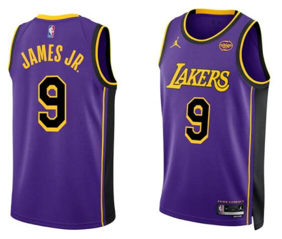 Los Angeles Lakers Bronny James Jr #9 2024 stitched Jersey