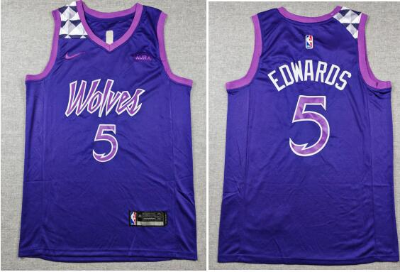 Men Anthony Edwards White Minnesota Timberwolves stitched jersey