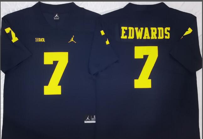 Men's Michigan Wolverines 7 Donovan Edwards stitched jersey