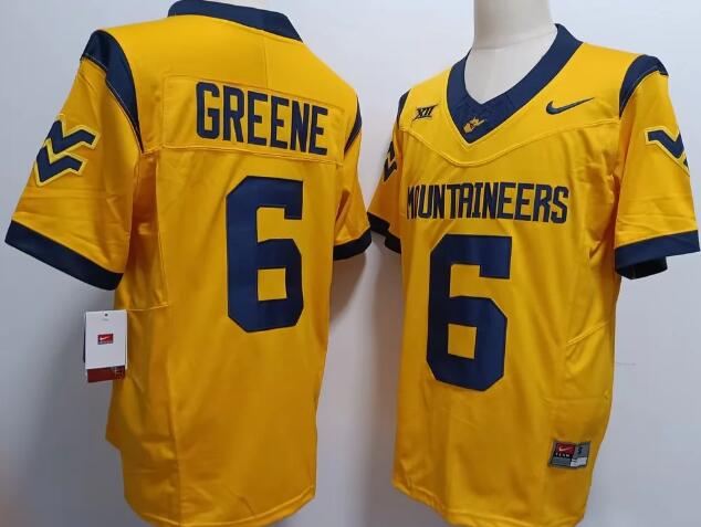 Men's West Virginia Mountaineers Garrett Greene stitched Jersey