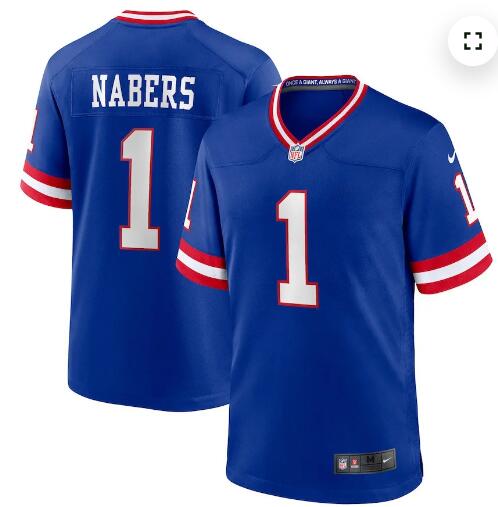 Men's New York Giants #1 Malik Nabers  Stitched Jersey