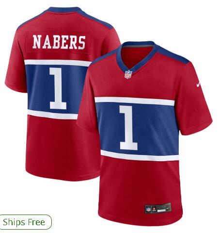 Men's New York Giants #1 Malik Nabers  Stitched Jersey