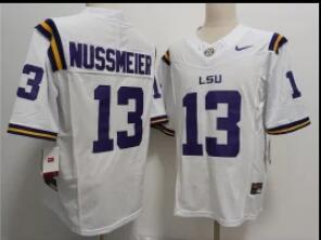 Men's LSU Tigers#13 Garrett Nussmeier  2024 Stitched Jersey