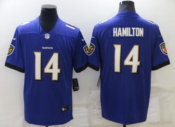 Men's Baltimore Ravens #14 Kyle Hamilton   Stitched Jersey