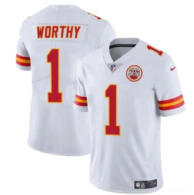 Men's Kansas City Chiefs #1 Xavier Worthy   Football Stitched Jersey