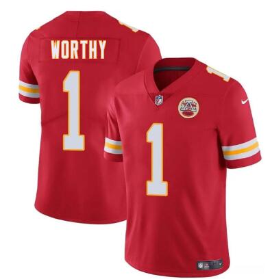 Men's Kansas City Chiefs #1 Xavier Worthy   Football Stitched Jersey