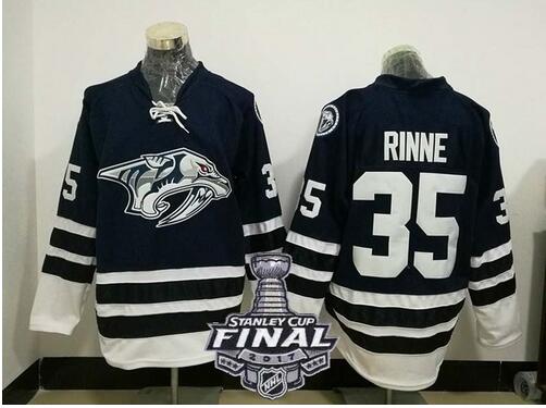 Men 2017 Stanley Cup Final Patch Nashville Predators Jersey  35 Pekka Rinne Jerseys