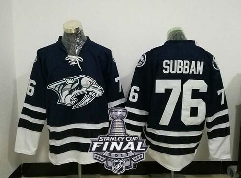 Men 2017 Stanley Cup Final Patch Nashville Predators 76 PK Subban Jersey