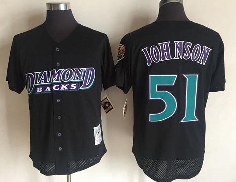 名 Mens Arizona Diamondback #51 Randy Johnson Throwback baseball jerseys