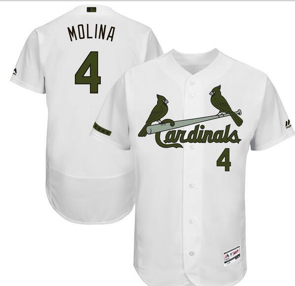 4 Yadier Molina white Mens Baseball Jersey Commemorative Edition