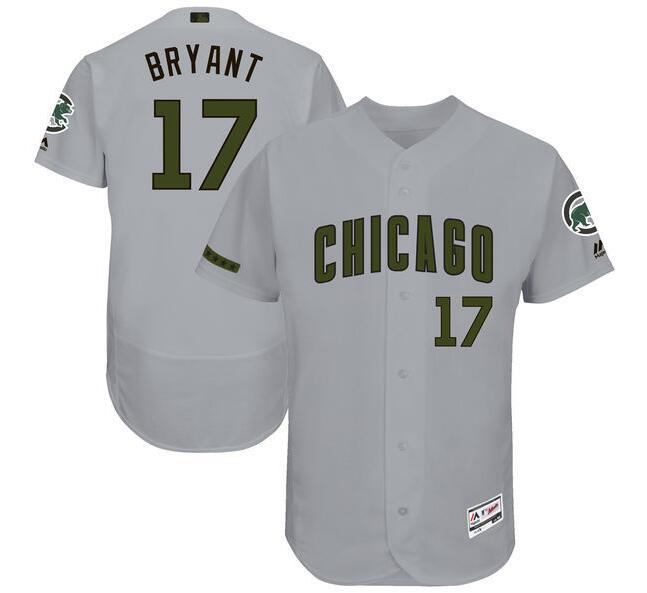 2017 Men Chicago Cubs 17 Kris Bryant Jersey Commemorative Edition