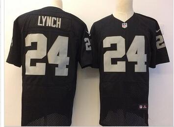 Oakland Raiders 24 Marshawn Lynch Jersey Black