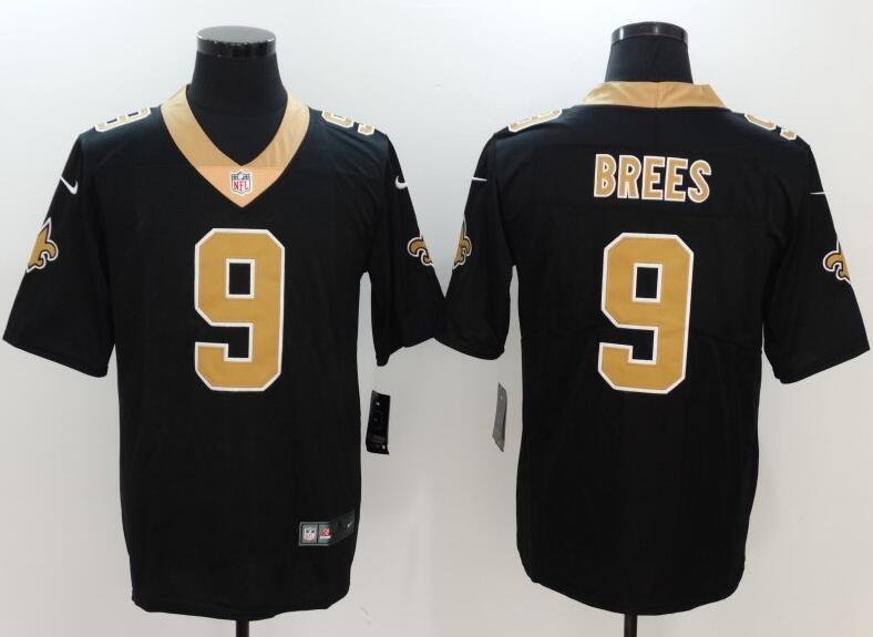 Mens New Orleans Saints 9 Drew Brees black football Jerseys