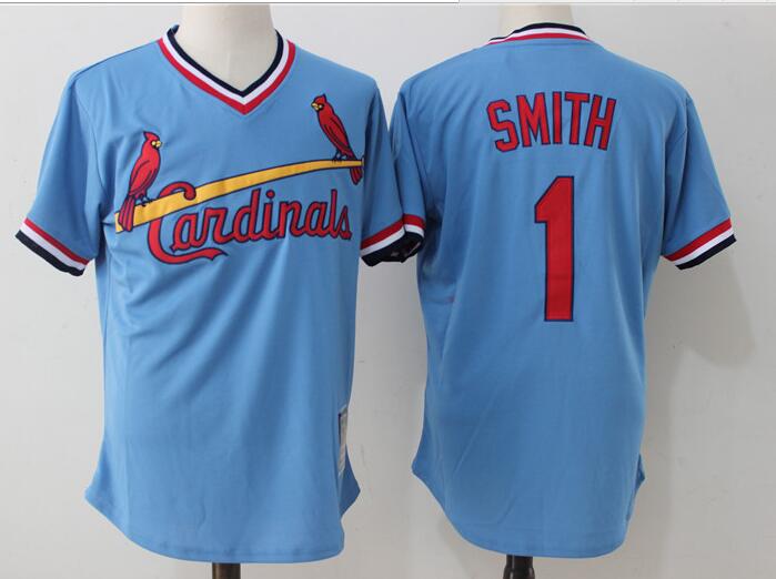 Men's St. Louis Cardinals Ozzie Smith Light Blue Jersey