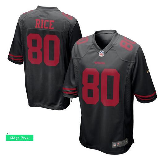 Men's San Francisco 49ers Jerry Rice Nike Black  Game Jersey