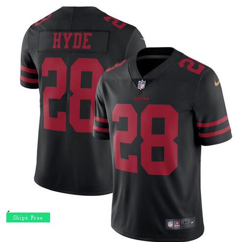 Men's San Francisco 49ers Carlos Hyde Nike Black  Jersey