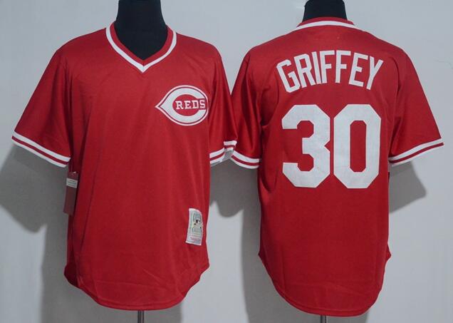 Men's Cincinnati Reds Ken Griffey Jr Majestic White Home Cool Base Cooperstown Collection Player Jersey