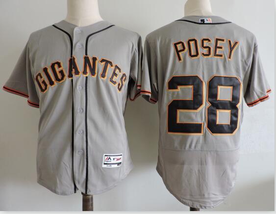 New San Francisco Giants 28 Buster Posey grey men MLB baseball Jersey