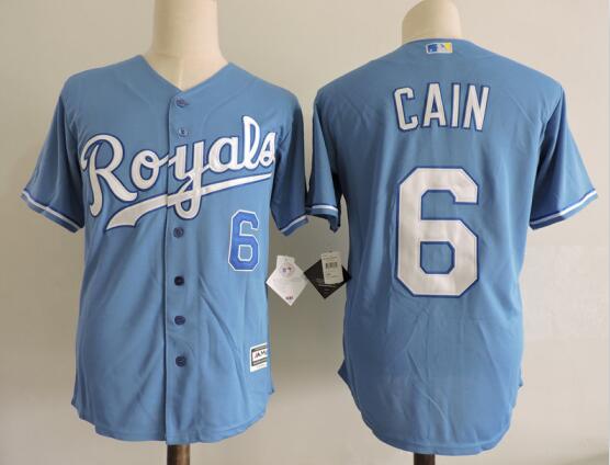 Men's Kansas City Royals Lorenzo Cain Majestic Light Blue Alternate Cool Base Jersey