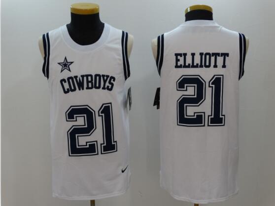 Mens #21 Ezekiel Elliott Jerseys Sleeveless