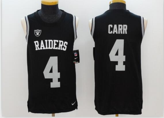 Mens Oakland Raiders Derek Carr Nike Black Sleeveless Jersey