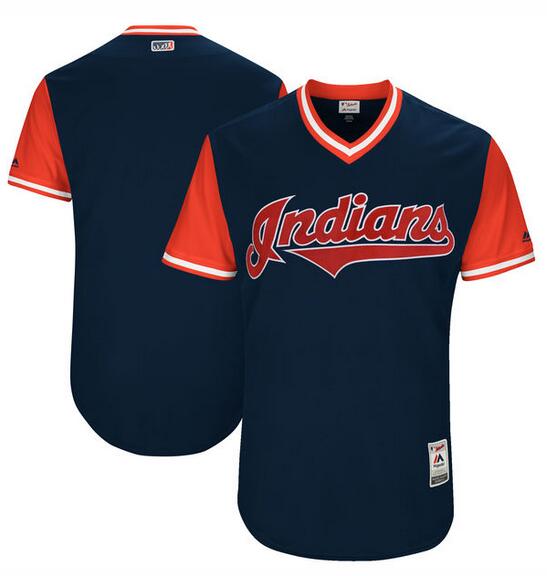 Men's Cleveland Indians Majestic Navy 2017 Players Weekend Authentic Team Jersey